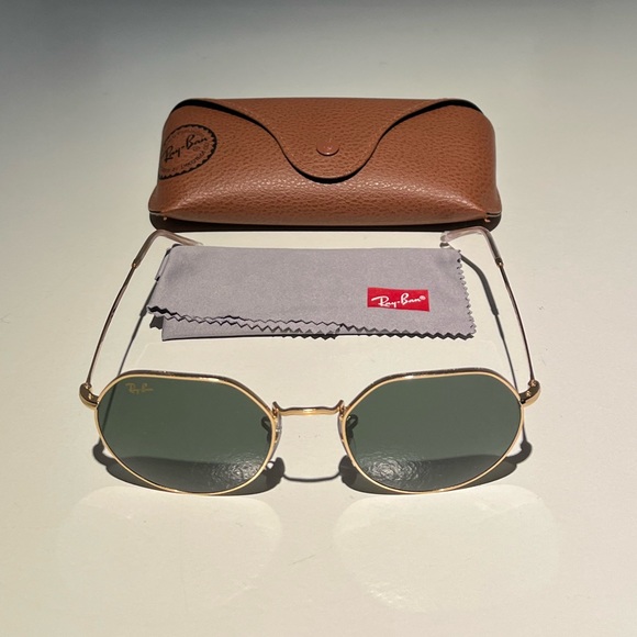 Ray-Ban RB3565 Jack Sunglasses - gold w classic green lenses - Picture 3 of 4